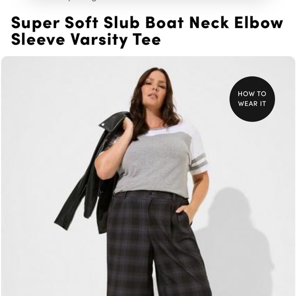 NWT! Super soft torrid varsity style tee. 0 - Picture 3 of 6